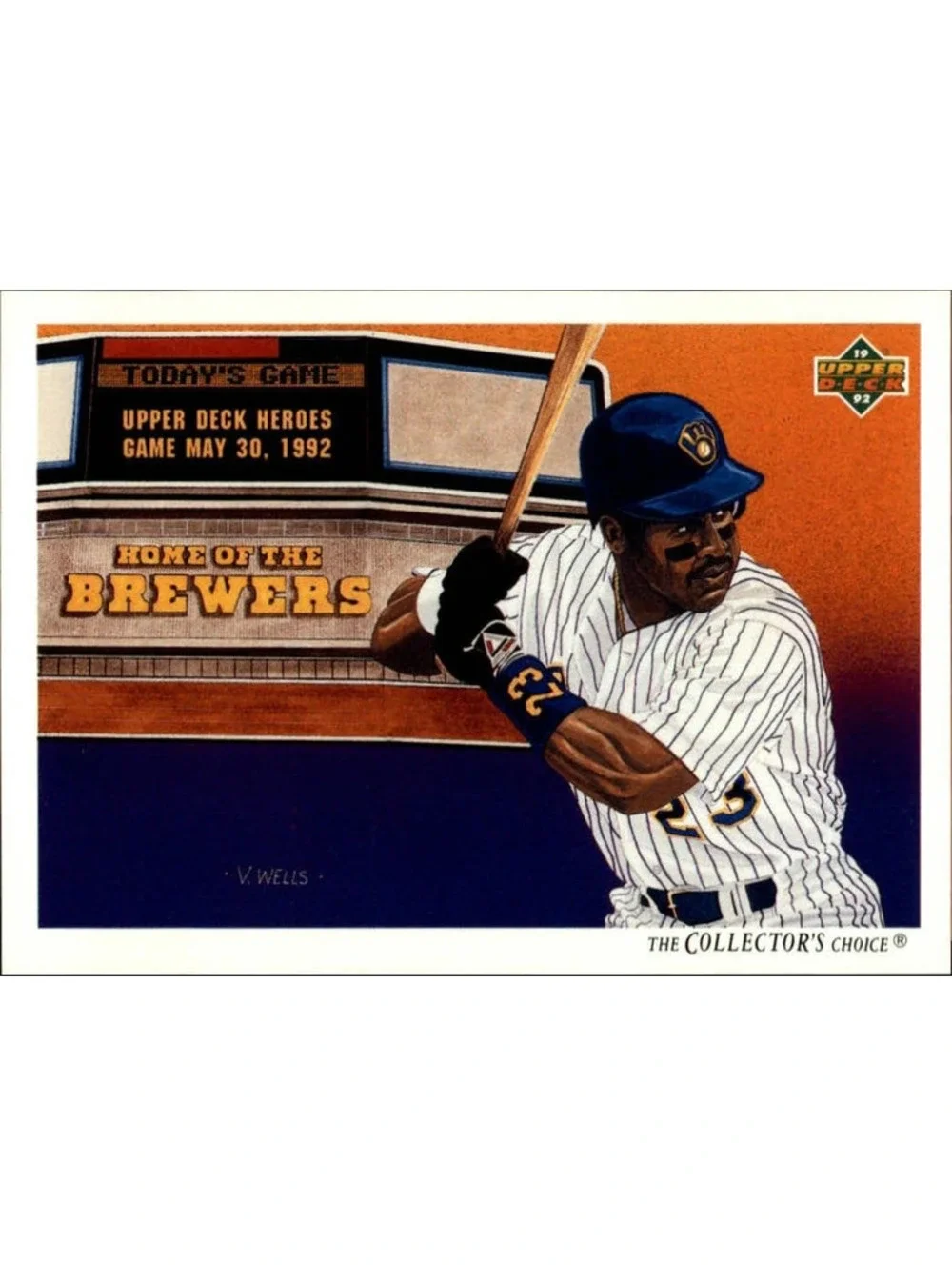 Greg Vaughn 1992 Upper Deck MLB #97 Team Checklist Card Milwaukee Brewers
